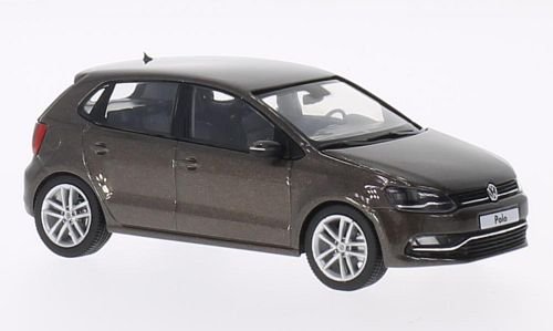 VW Polo 5-türig, Facelift , metallic-braun, 2014, Modellauto, Fertigmodell, Herpa 1:43 von VW
