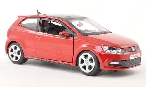 VW Polo V GTI, rot, Modellauto, Fertigmodell, Bburago 1:24 von VW