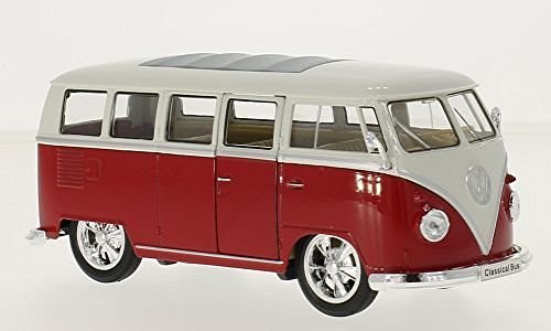 VW T1 Bus Low Rider, rot/Weiss, 1963, Modellauto, Fertigmodell, Welly 1:24 von VW