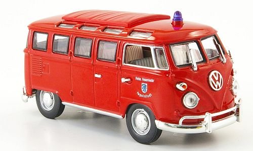 VW T1 Samba, Freiwillige Feuerwehr Ingolstadt, Modellauto, Fertigmodell, Yat Ming 1:43 von Guoml