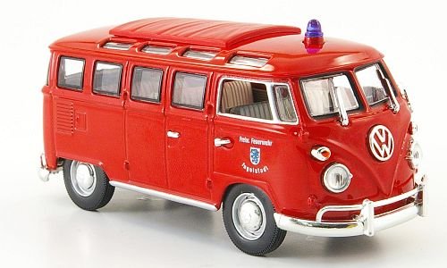 VW T1 Samba, Freiwillige Feuerwehr Ingolstadt, Modellauto, Fertigmodell, Yat Ming 1:43 von VW