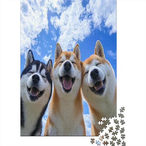 Akita-Hund Puzzle 1000-teilige Schwer Puzzle Spielzeug Pädagogisches Spiel Impossible Herausforderungsspielzeug Für Erwachsene Und Kinder in Bewährter 1000pcs (75x50cm) von VWENOLRIX