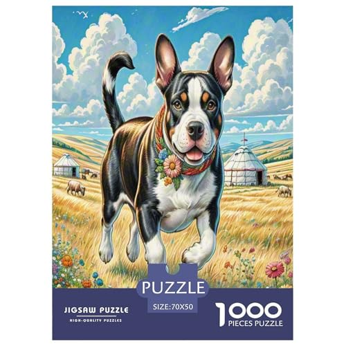 Bulldog Terrier Puzzles 1000 Teile Schwer Puzzle Spielzeug Lernspiel Impossible Herausforderung Spielzeug Für Erwachsene Und Kinder in Bewährter 70x50cm/1000pcs von VWENOLRIX