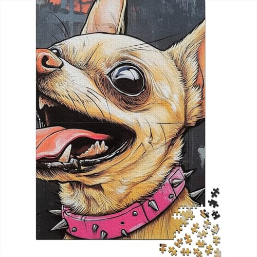 Chihuahua Puzzle 1000 Teile Schwer Puzzle Spielzeug Pädagogisches Spiel Impossible Herausforderung Spielzeug Für Erwachsene Und Kinder Ab 14 Jahren 1000pcs (75x50cm) von VWENOLRIX