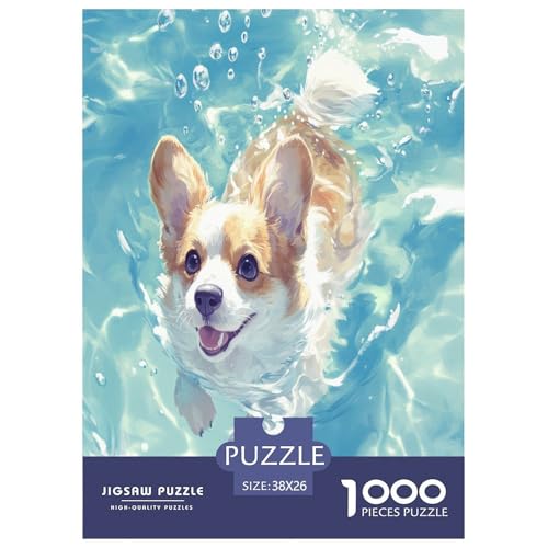Corgi Puzzle 1000 Teile Schwer Puzzle Spielzeug Lernspiel Impossible Herausforderungsspielzeug Für Erwachsene Kinder 38x26cm/1000pcs von VWENOLRIX