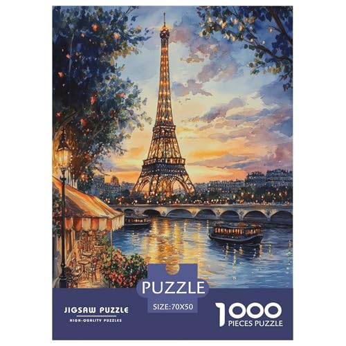Eiffelturm Puzzle 1000 Teile Schwer Puzzle Spielzeug Lernspiel Impossible Herausforderungsspielzeug Für Erwachsene Kinder 70x50cm/1000pcs von VWENOLRIX