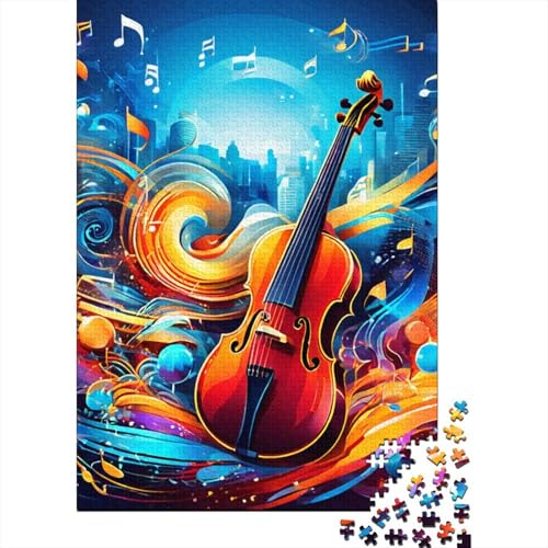 Geigenmusik Puzzles 1000 Teile Schwer Puzzle Spielzeug Lernspiel Impossible Herausforderung Spielzeug Für Erwachsene Und Kinder Ab 14 Jahren 1000pcs (75x50cm) von VWENOLRIX