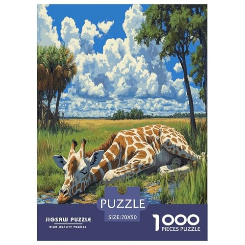 Giraffe Puzzle 1000 Teile Schwer Puzzle Spielzeug Lernspiel Impossible Herausforderungsspielzeug Für Erwachsene Und Kinder in Bewährter 70x50cm/1000pcs von VWENOLRIX