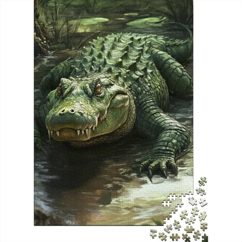 Krokodil Puzzle 1000 Teile Schwer Puzzle Spielzeug Pädagogisches Spiel Impossible Herausforderung Spielzeug Für Erwachsene Und Kinder Ab 14 Jahren 1000pcs (75x50cm) von VWENOLRIX