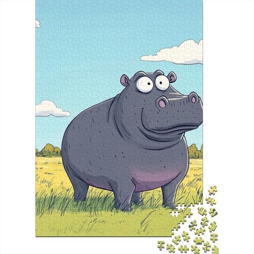 Nilpferd Puzzles 1000 Teile Schwer Puzzle Spielzeug Pädagogisches Spiel Impossible Herausforderung Spielzeug Für Erwachsene Kinder 1000pcs (75x50cm) von VWENOLRIX