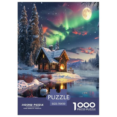 Norwegische Aurora Puzzles 1000 Teile Schwer Puzzle Spielzeug Pädagogisches Spiel Impossible Herausforderungsspielzeug Für Erwachsene Kinder 70x50cm/1000pcs von VWENOLRIX