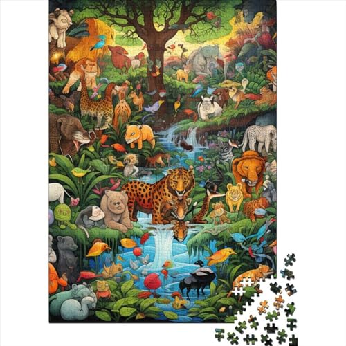 Waldtiere Puzzle 1000-teilige Schwer Puzzle Spielzeug Pädagogisches Spiel Impossible Herausforderungsspielzeug Für Erwachsene Und Kinder Ab 12 Jahren 1000pcs (75x50cm) von VWENOLRIX
