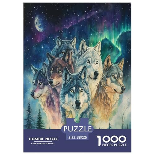 Wolf Puzzle 1000 Teile Schwer Puzzle Spielzeug Lernspiel Impossible Herausforderungsspielzeug Für Erwachsene Kinder 38x26cm/1000pcs von VWENOLRIX