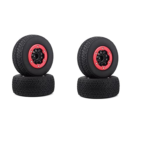 XEBRAD 110mm RC Auto Beadlock Gummireifen Felgensatz 1/10 Short Course Truck, for ARRMA, SENTON 4X4 550 MEGA, for XLH, 9125, for, for Traxxas, Slash RC-Autoreifen(AX-3008) von VXELY