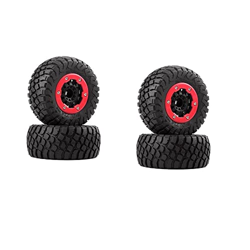 XEBRAD 110mm RC Auto Beadlock Gummireifen Felgensatz 1/10 Short Course Truck, for ARRMA, SENTON 4X4 550 MEGA, for XLH, 9125, for, for Traxxas, Slash RC-Autoreifen(AX-4008) von VXELY