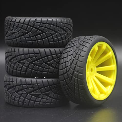 XEBRAD 1Set 4PCS Gummi RC Racing Reifen Auto On Road Felge, for HSP, for HPI, 1/10, for HSP, 94123/94122/94103/D4/D3 603 Alle RC-Autoreifen(600-8001) von VXELY
