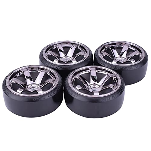 XEBRAD 4 STÜCKE 1/10 RC Drift Cars Hot Wheel Hub Hard Pattern Reifen 1: 10, for, for Traxxas, for HSP, for HPI, for Sakura, TT01, for, for Tamiya, RC Drift Car Zubehör RC-Autoreifen(Titanium) von VXELY