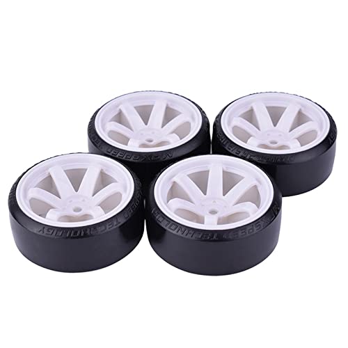 XEBRAD 4 STÜCKE 1/10 RC Drift Cars Hot Wheel Hub Hard Pattern Reifen 1: 10, for, for Traxxas, for HSP, for HPI, for Sakura, TT01, for, for Tamiya, RC Drift Car Zubehör RC-Autoreifen(White) von VXELY