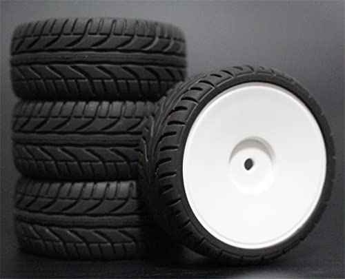 XEBRAD 4 STÜCKE Gummi RC Racing Reifen Auto On Road Felge, for HSP, for HPI, 901 ALLE 1/10, for HSP, 94123/94122/94103/D4/D3 RC-Autoreifen(901W -8002) von VXELY