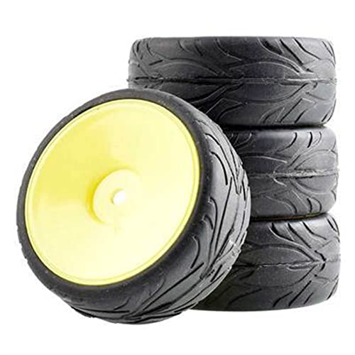 XEBRAD 4 STÜCKE Gummi RC Racing Reifen Auto On Road Felge, for HSP, for HPI, 901 ALLE 1/10, for HSP, 94123/94122/94103/D4/D3 RC-Autoreifen(901Y-6084) von VXELY