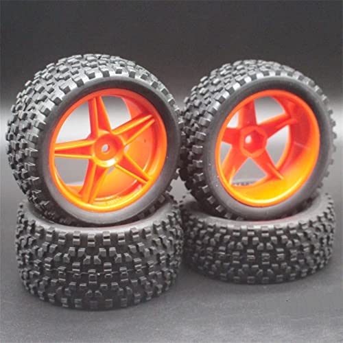 XEBRAD 4 STÜCKE RC 1/10 Maßstab Offroad-Autoreifen Reifen und Felgen, for HSP, 94166/94107/94106 RC-Autoreifen(Red) von VXELY