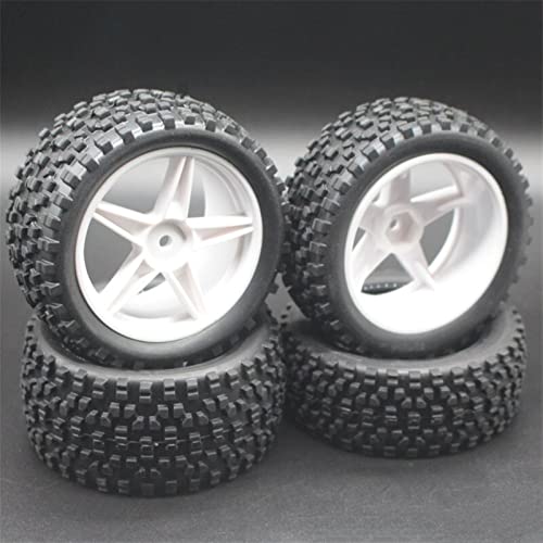 XEBRAD 4 STÜCKE RC 1/10 Maßstab Offroad-Autoreifen Reifen und Felgen, for HSP, 94166/94107/94106 RC-Autoreifen(White) von VXELY