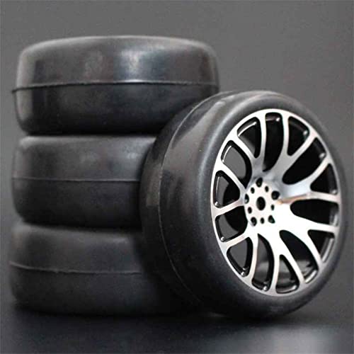 XEBRAD 4 Stück, for HSP, for HPI Racing, Reifen, Metallfelgen, 4 Stück RC 1/10 On-Road Car HSP 94123/94103/94122 D4/D3 FW06 7y-h RC-Autoreifen(7Y-H-6018) von VXELY