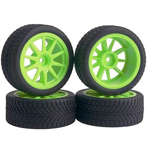 XEBRAD 4 Stück 1/10 On-Road-Autoreifen 26 * 64 MM ABS-Felge Gummireifen 910, for HSP, for Tamiya, for HPI, for Kyosho, 94122 94123 D3 D4 Tt02 RC-Autoreifen(910G-6085) von VXELY