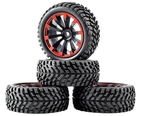 XEBRAD 4 Stück 75 mm Auto-Klettergummi-Offroad-Felgen und Sechskantreifen, for HSP, for HPI, 1:10 Komponenten RC-Autoreifen(601a-7004) von VXELY