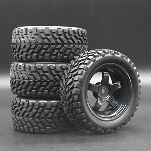XEBRAD 4 Stück 75 mm Gummifelgen und Sechskantreifen for Kletterautos, for HSP, for HPI, 1:10 Komponenten RC-Autoreifen(6030-7004) von VXELY