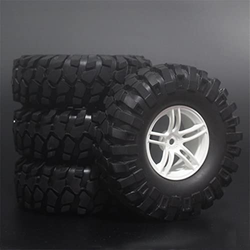 XEBRAD 4 Stück Gummireifen 108 mm 1,9 Zoll Rock Crawler Reifen Schwammeinsätze inklusive Felgen 1:10 RC-Modellauto, for Tamiya, CC01 D90 9064 RC-Autoreifen von VXELY