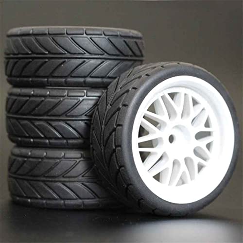 XEBRAD 4 Stück RC-Reifen 1/10 ABS-Felgen 26 mm Schaumstoffeinlage for Straßenautos, for HSP, for HPI, Ersatzteile 1012 RC-Autoreifen(1008W-6086) von VXELY