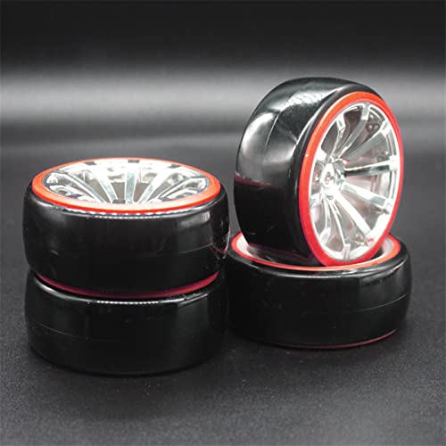 XEBRAD 4 Stücke RC 1:10 Drift Auto ABS Felgenreifen Reifen, for HSP, 94123/94122/94103/D4/D3 RC-Autoreifen(605-5005R) von VXELY