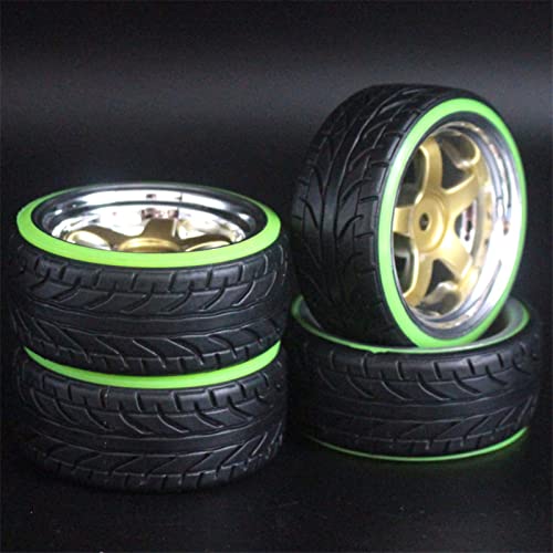XEBRAD 4 Stücke RC 1:10 Drift Auto ABS Felgenreifen Reifen, for HSP, 94123/94122/94103/D4/D3 RC-Autoreifen(9001G-5010lv) von VXELY