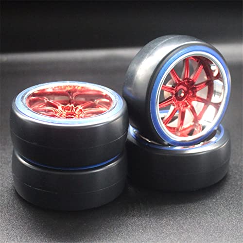 XEBRAD 4 Stücke RC 1:10 Drift Auto ABS Felgenreifen Reifen, for HSP, 94123/94122/94103/D4/D3 RC-Autoreifen(9086R-5002B) von VXELY