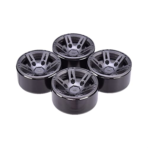 XEBRAD 4PCS Metallfelge 1, 9 Zoll Felge Beadlock 1/10 RC Rock Crawler, für, for Axial, SCX10 90046 AXI03007, for Tamiya, CC01 D90 TF2, for Traxxas, TRX-4 RC-Autoreifen(Gray) von VXELY