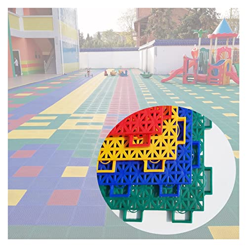 VXHCS Fliesen für Terrassendielen Ineinandergreifende Bodenfliesen rutschfest mit Ablaufloch Sportmatten Im Freien, für Verschiedene Freizeitorte JSSSM (Color : Grey, Size : 25x25x1.2cm-24pcs) von VXHCS