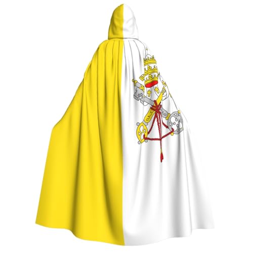 Halloween-Kapuzenumhang für Erwachsene – Vatikan-Flagge, bedrucktes Kostüm, Umhang für Party, Karneval, Cosplay und Bühnenauftritte von VXXNlnn