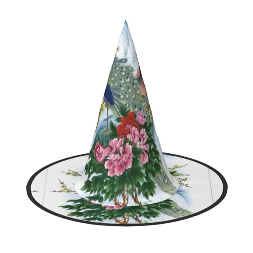 VXXNlnn 1 x Halloween-Hut – Hexen Pfau Druck Dekor Party Cosplay Rollenspiel Festival Karneval Stirnband für Feste, Ostern von VXXNlnn