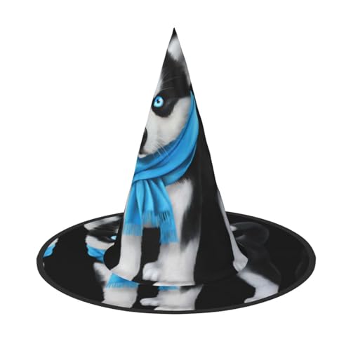 VXXNlnn 1 x Halloween-Hut – Hexen blauäugiger Hund, Druck, Dekoration, Party, Cosplay, Rollenspiel, Festival, Karneval, Stirnband für Feste, Ostern von VXXNlnn