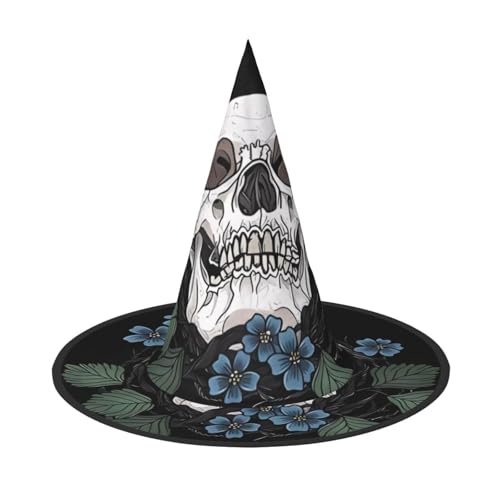 VXXNlnn 1 x Halloween-Hut – Hexen blaue Blumen und Totenkopf-Druck, Dekoration, Party, Cosplay, Rollenspiel, Festival, Karneval, Stirnband für Feste, Ostern VXXNlnn 1 x Halloween-Hut – Hexen blaue Blumen und Totenkopf-Druck, Dekoration, Party, Cosplay, Rollenspiel, Festival, Karneval, Stirnband für Feste, Ostern von VXXNlnn