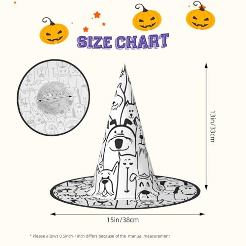VXXNlnn 1 x Halloween-Hut – Hexen lustiger Hund und Schaf, bedrucktes Dekor, Party, Cosplay, Rollenspiel, Festival, Karneval, Stirnband für Feste, Ostern von VXXNlnn