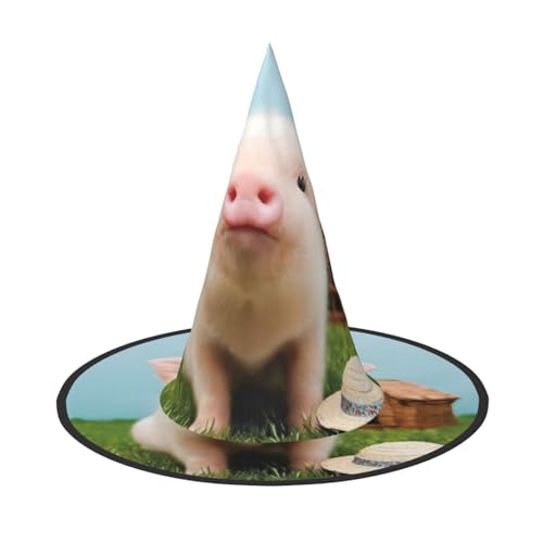 VXXNlnn 1 x Halloween-Hut – Hexen niedliches Schweine-Druck-Dekor, Party, Cosplay, Rollenspiel, Festival, Karneval, Stirnband für Festliche, Ostern von VXXNlnn