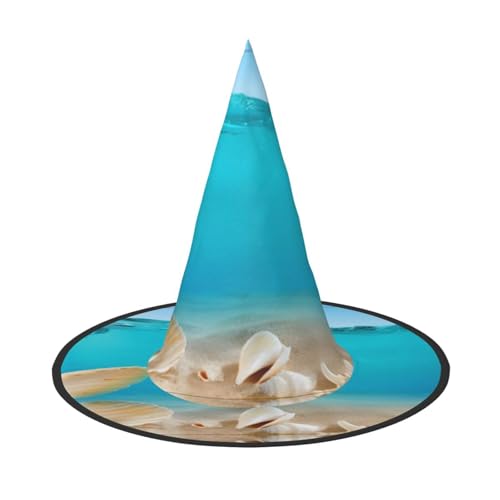 VXXNlnn 2 Stück Halloween-Hut – Hexen mit Meeresperlen-Druck, Dekoration, Party, Cosplay, Rollenspiel, Festival, Karneval, Stirnband für Feste, Ostern von VXXNlnn