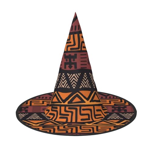 VXXNlnn Halloween-Hut – Hexen, afrikanischer Schlammstoff, Tribal-Druck, Dekoration, Party, Cosplay, Rollenspiel, Festival, Karneval, Stirnband für Feste, Ostern, 3 Stück von VXXNlnn