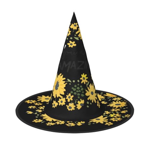 VXXNlnn Halloween-Hut – Hexen, wilde Gänseblümchen, Blumendruck, Dekoration, Party, Cosplay, Rollenspiel, Festival, Karneval, Stirnband für Feste, Ostern, 3 Stück von VXXNlnn