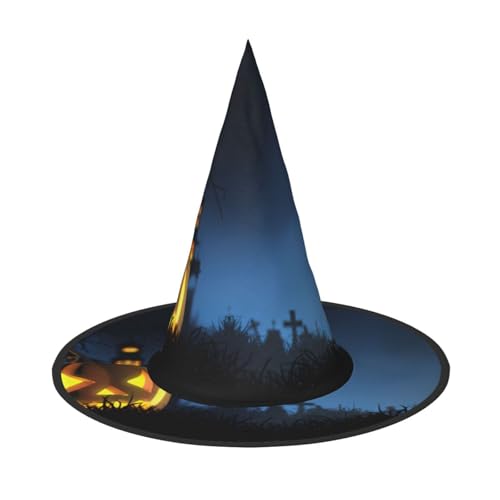 VXXNlnn Halloween-Hut – Hexen-Halloween-Kürbis-Druck, Dekoration, Party, Cosplay, Rollenspiel, Festival, Karneval, Stirnband für Feste, Ostern, 3 Stück von VXXNlnn