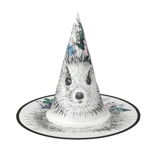 VXXNlnn Halloween-Hut – Hexen-Igel im Blumenkranz, Dekoration, Party, Cosplay, Rollenspiel, Festival, Karneval, Stirnband für Feste, Ostern, 3 Stück von VXXNlnn