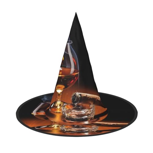 VXXNlnn Halloween-Hut – Hexen-Zigarre und Whisky-Druck, Dekoration, Party, Cosplay, Rollenspiel, Festival, Karneval, Stirnband für Feste, Ostern, 3 Stück von VXXNlnn