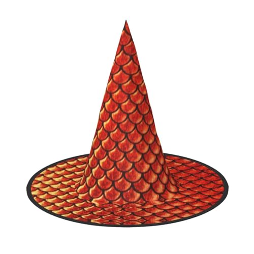 VXXNlnn Halloween-Hut – Hexen rote Fischschuppen-Druck, Dekoration, Party, Cosplay, Rollenspiel, Festival, Karneval, Stirnband für Feste, Ostern, 3 Stück von VXXNlnn
